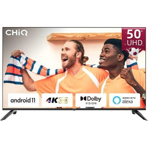 Chiq 50 Inch 4K LED Digital Smart Android Tv - 3 Year Warranty Black