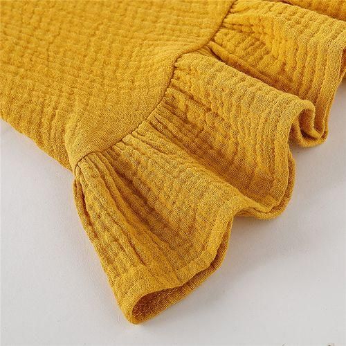 Baby Girls Sling Dress Ruffle Hem Sundress Yellow