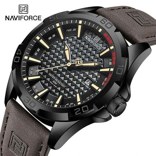 Naviforce Analog Formal Mens Waterproof Watch - Brown