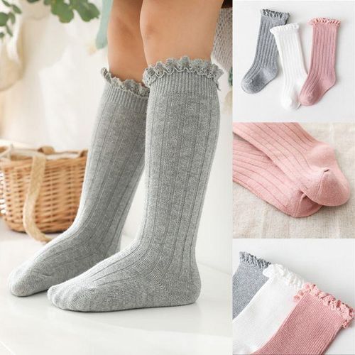 Socks Toddlers Soft High Baby Long Kids Girls Ruffle Knee