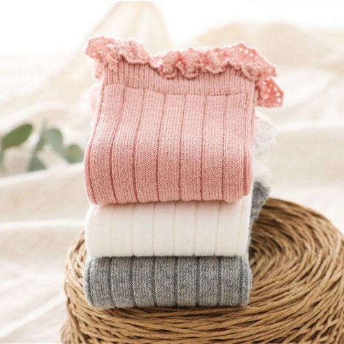 Socks Toddlers Soft High Baby Long Kids Girls Ruffle Knee