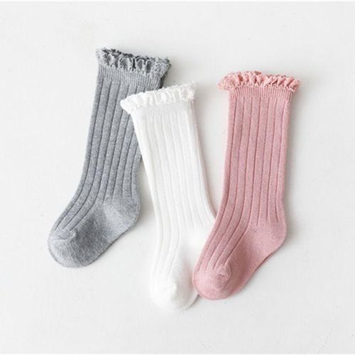 Socks Toddlers Soft High Baby Long Kids Girls Ruffle Knee