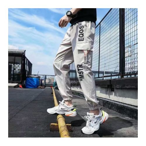 Pockets Long Cargo Pants Men Patchwork Casual Loose Trousers