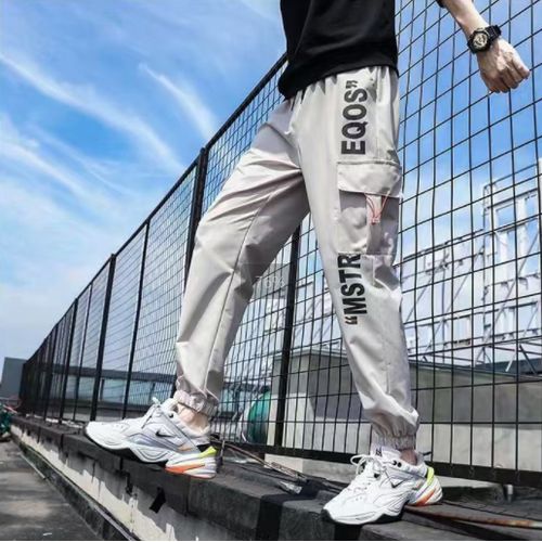 Pockets Long Cargo Pants Men Patchwork Casual Loose Trousers