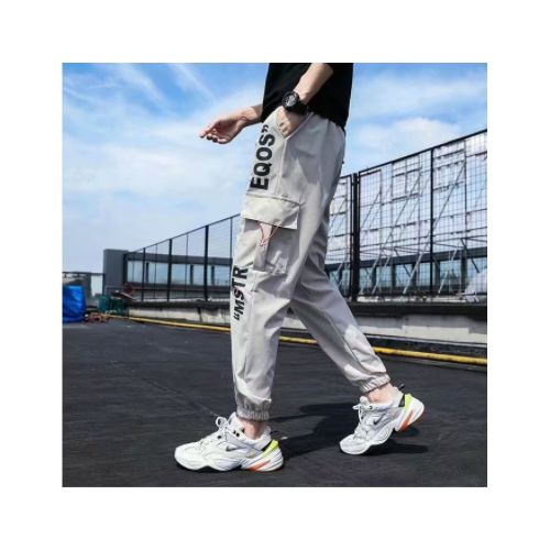 Pockets Long Cargo Pants Men Patchwork Casual Loose Trousers