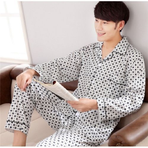 Afri Men Men Pajama Set-White/Blue
