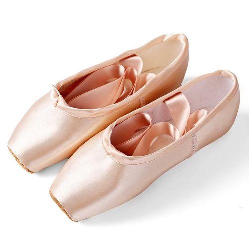 Wholesale laceup ballet shoes pointe dance shoes performance shoes children practice dance shoes adult soft bottom pointe shoes satin flour GM 42