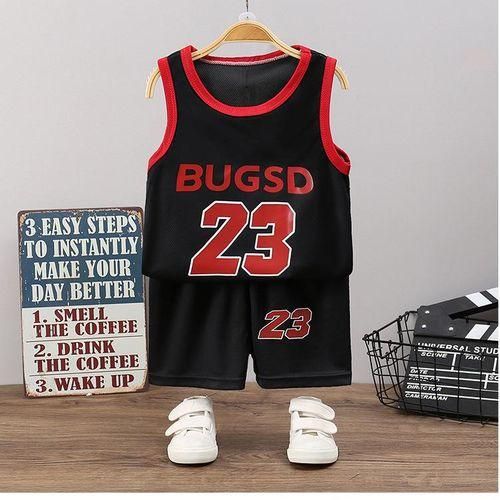 Boys Basketball Vest  Short Clothing Set  Black
