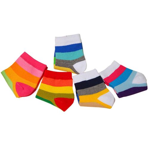 5 Pairs Kids Boys Girls Soft Striped Socks Cotton Warm Casual Socks 4-6 Years,M NO5235