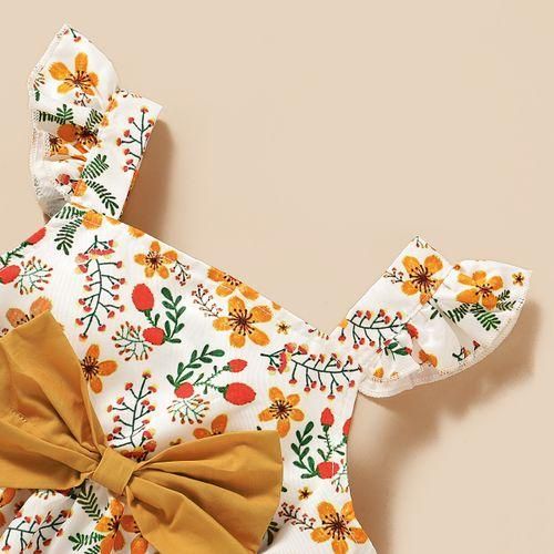 Toddler Baby Girls Outfit Yellow Floral Bow Tank Tops  Shorts  Headband