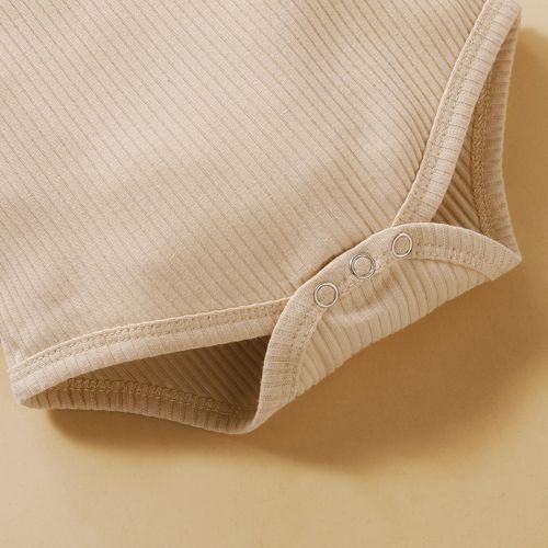 Newborn Baby Girls Costumes Set Solid Color Ribbed Tank Tops  Floral Skirt Beige