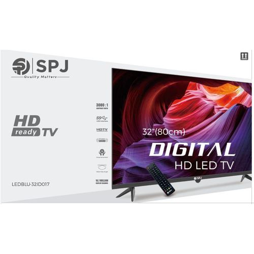 SPJ 32 Inch HD Digital Satellite Free To Air Led TV - Black