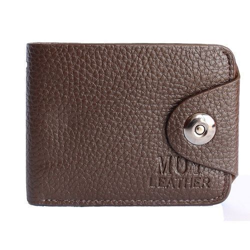 Patterned Faux Leather Men's Wallet - Brown