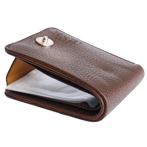 Patterned Faux Leather Men's Wallet - Brown