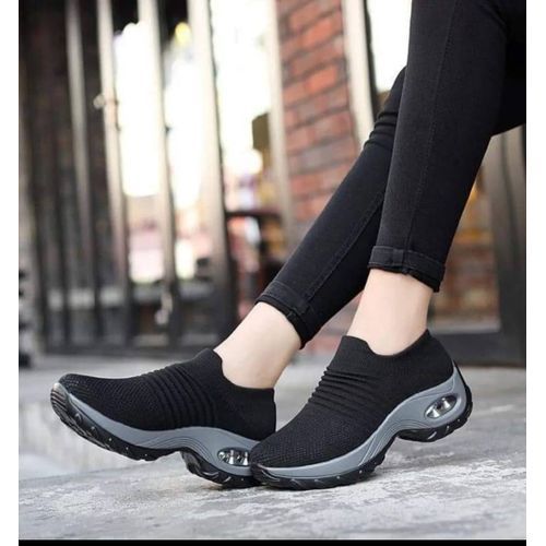 Women&rsquo;s Ankle Sneakers - Black,Grey
