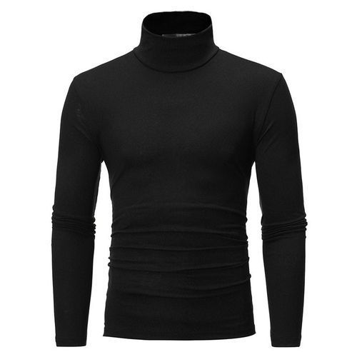 Men's Long Sleeve Turtle Neck T-shirt - Black