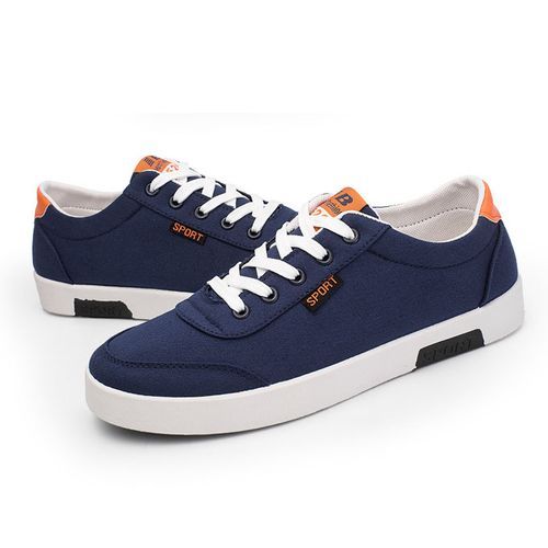Men's Canvas Low Top Sneakers - Blue