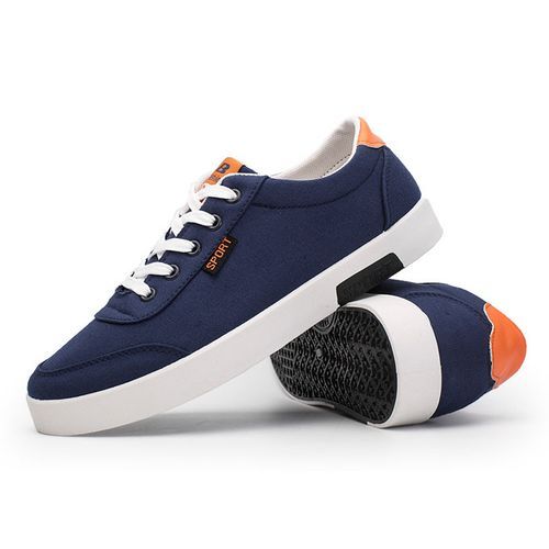 Men's Canvas Low Top Sneakers - Blue