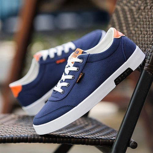 Men's Canvas Low Top Sneakers - Blue