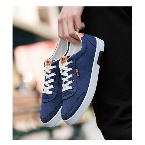 Men's Canvas Low Top Sneakers - Blue