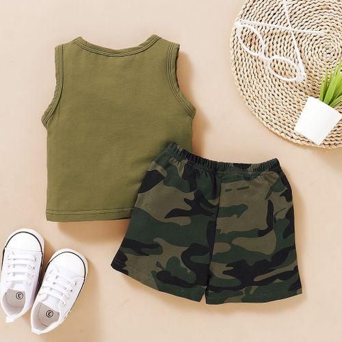 MAMA'S BOY Baby Tank Tops  Camou Print Shorts