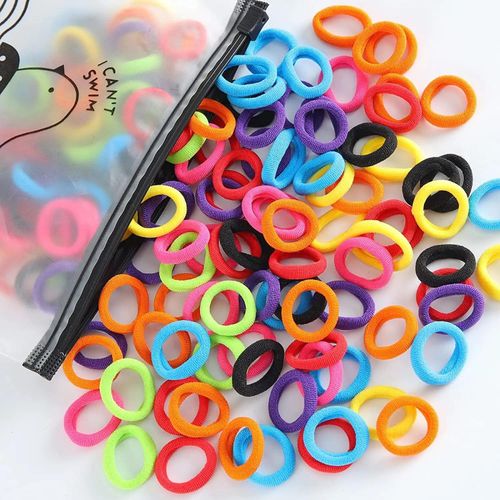 100Pcs Kid Small Hair Bands Baby Girl Children Headbands Colorful Elastic Hair Tie Nylon Scrunchie Hair Rope Hair Accessories