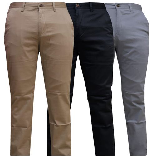 Men's Khaki Trousers -  Brown, Black, Grey