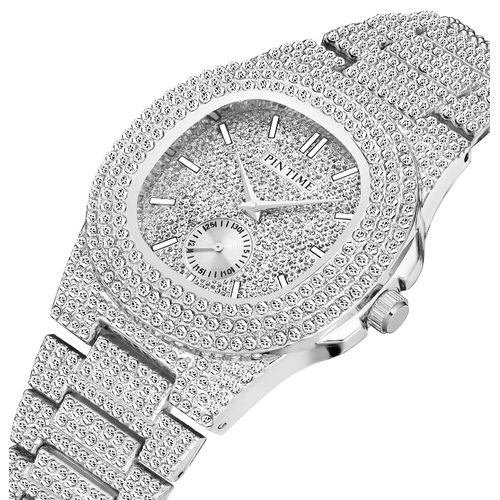 Fully Iced Fashion Analog Watch (NOT REAL DIAMOND) - White