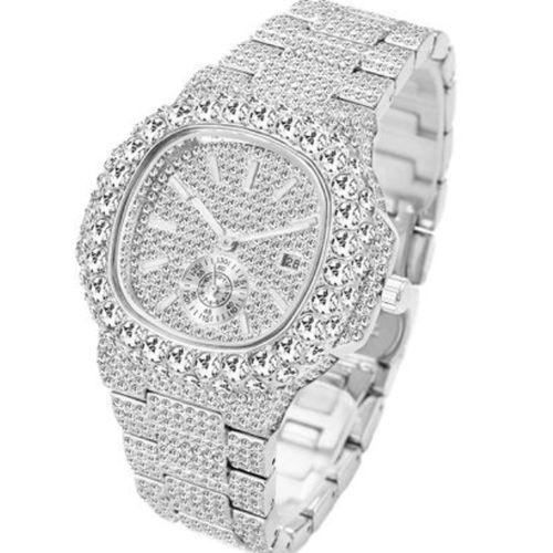 Fully Iced Fashion Analog Watch (NOT REAL DIAMOND) - White