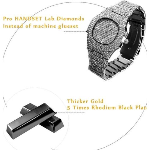 Fully Iced Fashion Analog Watch (NOT REAL DIAMOND) - White