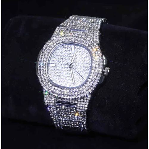 Fully Iced Fashion Analog Watch (NOT REAL DIAMOND) - White