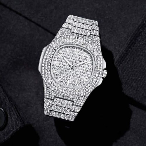 Fully Iced Fashion Analog Watch (NOT REAL DIAMOND) - White