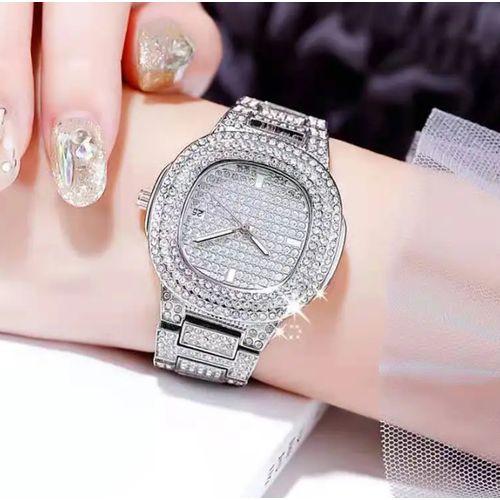 Fully Iced Fashion Analog Watch (NOT REAL DIAMOND) - White