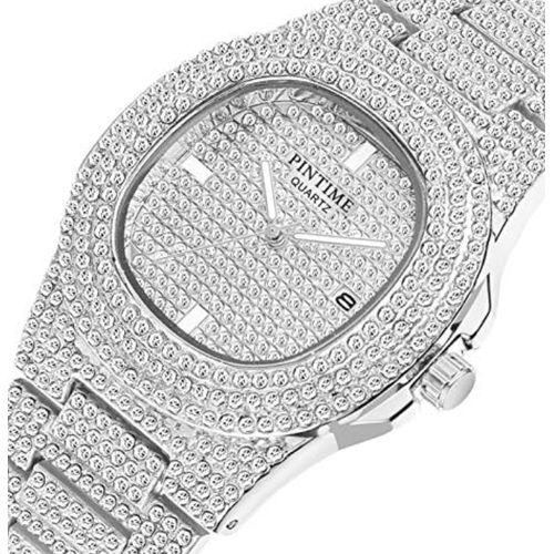 Fully Iced Fashion Analog Watch (NOT REAL DIAMOND) - White