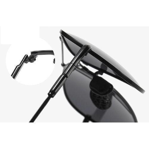Black Pilot Polarized Oval Double Bridge Metal Frame Luxury Men Women