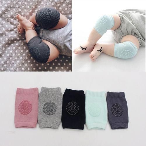 One Pair Anti-slip Children Baby Crawling Walking Knee Guard Elbow Guard Protecting Pads(Light Grey) NO5124