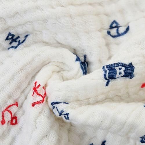 2 PCS Cotton 6-layer Gauze Saliva Towel Seersucker Small Square Scarf(Small Train) NO5116