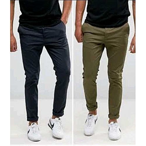 Bundle Of 2 Men's Khaki Pants - Green, Blue