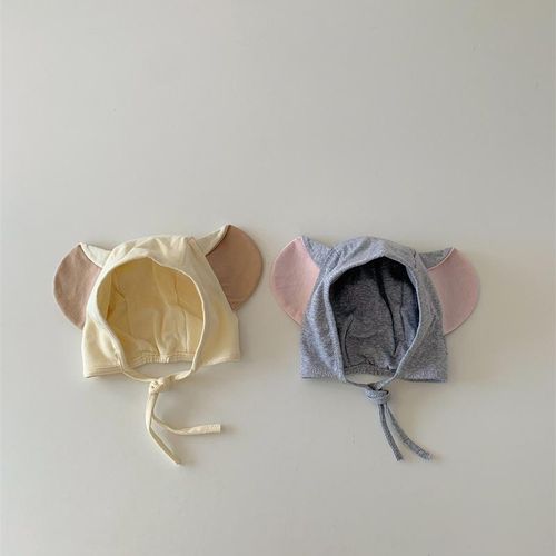 Cute Elephant Ears Baby Hat Strap Earflaps Cap Korean Style Color Matching Little Boy Baby Boy Sleeve Cap Beanie