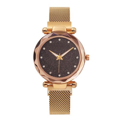 Mesh Steel Women Wrist Watch - Rose Gold