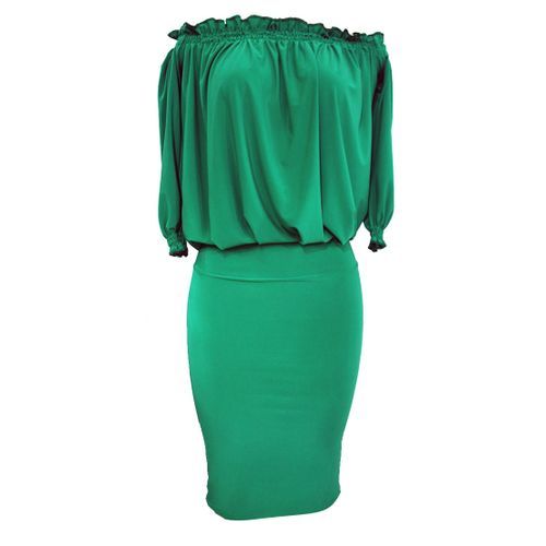 Ladies Mini Ruffles Dress - Green