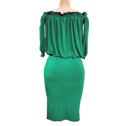 Ladies Mini Ruffles Dress - Green