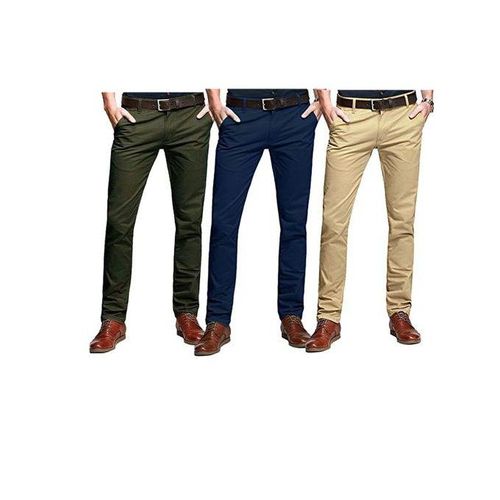 3-Piece Slim Fit Chino Trousers - Multicolour