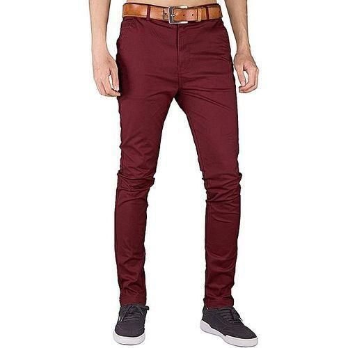 Men's Straight Fit Casual Chino Pant With Stretch. - Maroon