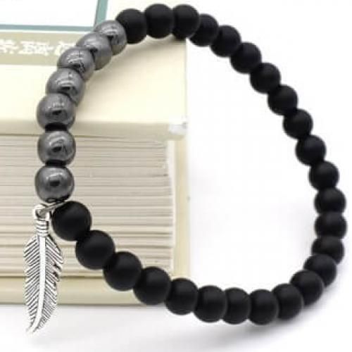 Arch Angel Black Matte Bracelet - Silver And Black