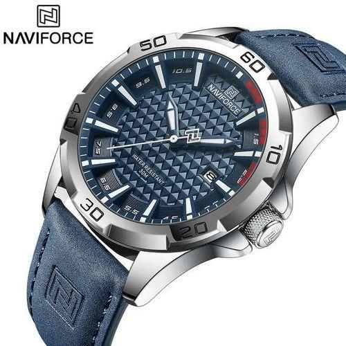 Naviforce Mens Top Brand Dual Display Watch - Blue Gold
