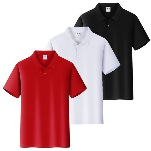 New 3 in 1 Men's Plain Polo Shirts - Red, White, Black