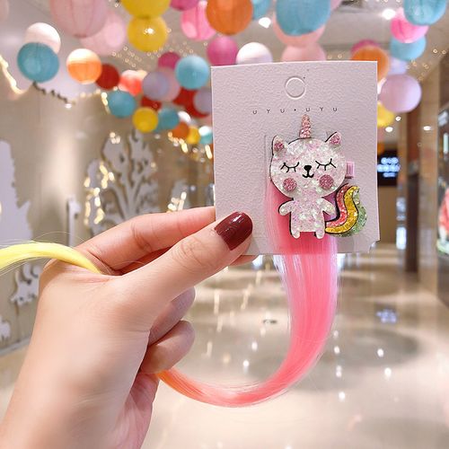 Cute Girls Hairpin Child Cartoon Unique Wig Hairpin Unicorn