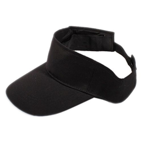 Men Women Summer Adjustable Sun Visor Tennis Golf Hat-Black