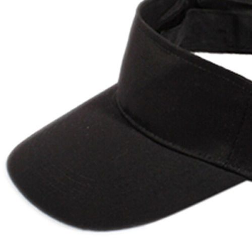 Men Women Summer Adjustable Sun Visor Tennis Golf Hat-Black